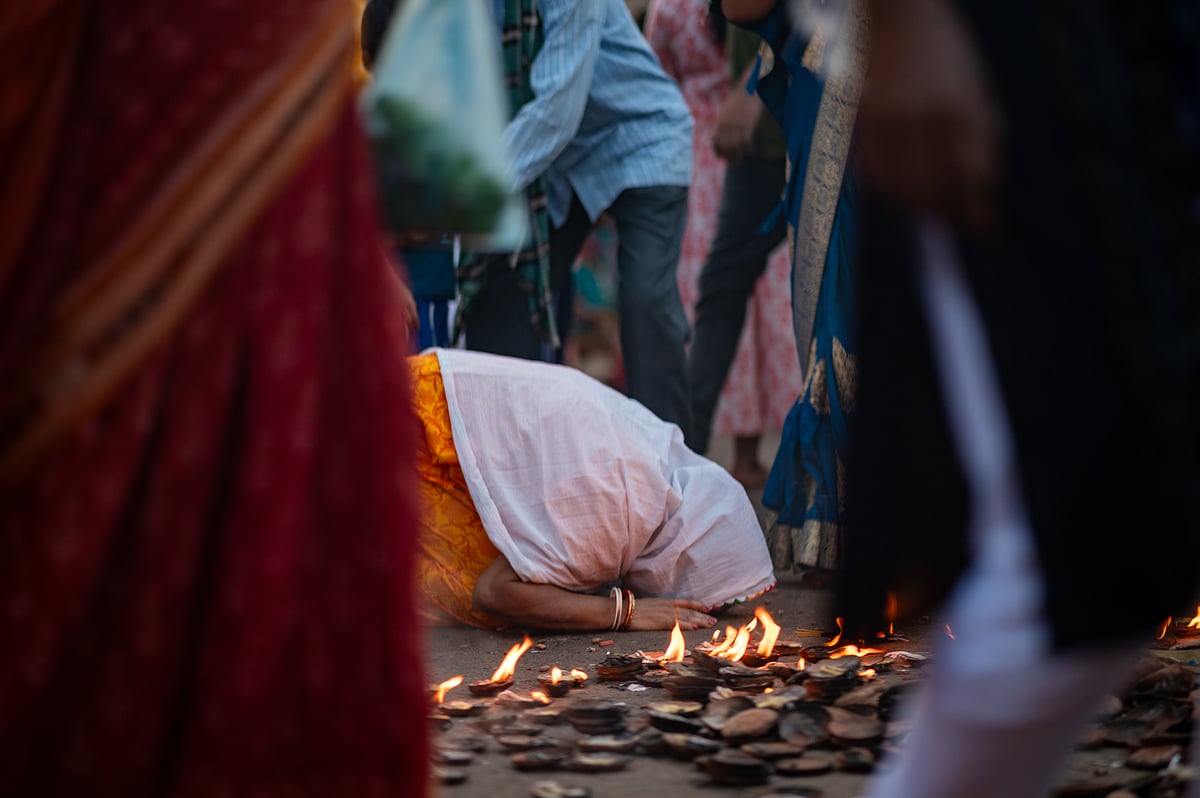 A devotee at the Rath Yatra